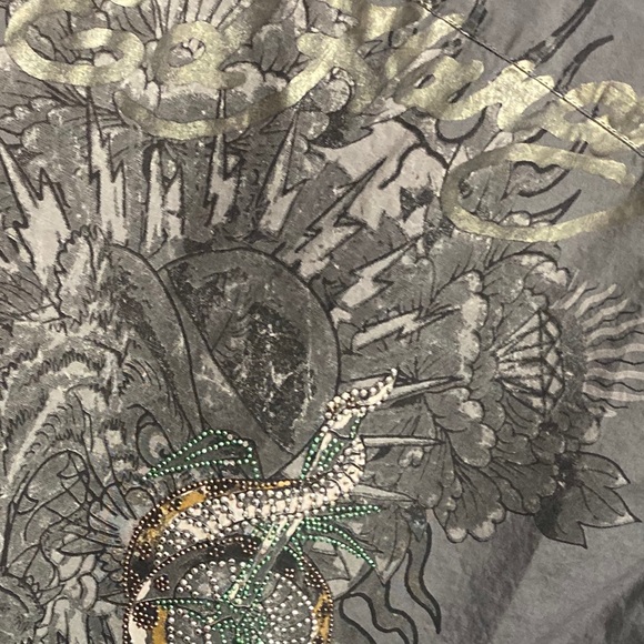 Ed Hardy Snake Button up Shirt Size XXL &🟢skull cap+slip-in’s Sz13 - Picture 10 of 17